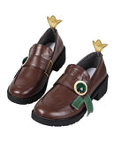 Deluxe Genshin Impact Cute Girls' Venti Cosplay Leather Shoes Brown