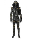 Avengers 4: Endgame Hawkeye Clinton Barton Men's Cosplay Costume Leather Jacket with Hood Full Set
