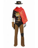 Overwatch Bounty Hunter Jesse McCree Men's Halloween Costume Cosplay Outfits